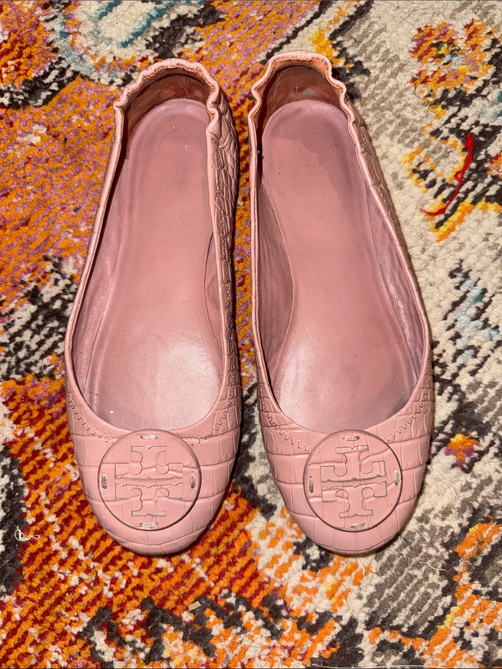 Tory Burch Minnie Travel pink flats size 6.5
